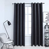  Zavjese za zamračivanje s prstenima 2 kom antracit 140 x 245 cm | shoptok.hr