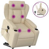 Maison Chic masažni naslanjač - Relax naslanjač s funkcijo vstajanja krem blago, (22061784) | Shoptok.si