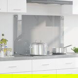 vidaXL Kuhinjska obloga Svetlo siva Kaljeno steklo 90 x 60 x 0.6 cm | Shoptok.si