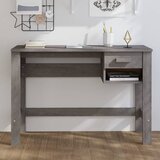 vidaXL Pisalna miza svetlo siva 110x40x75 cm trdna borovina Cene
