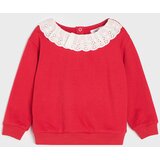Sinsay Pamučna crewneck majica s ukrasnim ovratnikom | shoptok.hr