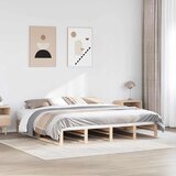 Maison Chic Posteljni okvir - Dvoposteljna postelja - Zakonska postelja brez vzmetnice 200x200 cm trdna borovina-J3494, (21771198) | Shoptok.si