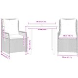 3-dijelni vrtni blagovaonski set sivi od poliratana Siva 80 x 80 x 74 cm | shoptok.hr