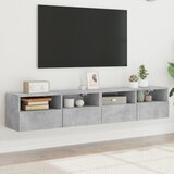  The Living Store Stenska TV omarica 2 kosa betonsko siva 80x30x30 cm inž. les - TV Stenska Omarica, (21508198) Cene