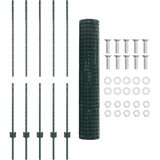 vidaXL Euro Ograda s Stupovima Set od 2 Zelena Čelik obložen prahom, PVC | shoptok.hr