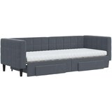vidaXL Izvlečna dnevna postelja s predali temno siva 80x200 cm žamet | Shoptok.si