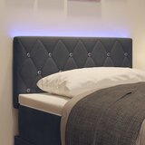 LED glava kreveta s LED trakama Tamno siva 80 cm Baršun | Eponuda.com