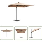  The Living Store Stranski senčnik LED luči in kovinski drog 250x250 cm taupe - Stranski Senčnik, (21742563) Cene