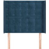  Vzglavje z ušesi temno modro 83x16x118/128 cm žamet | Shoptok.si