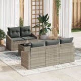  Set od 6 vrtnih sofas s jastučićima svjetlosiva ratan Cijene