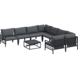 vidaXL Vrtna sedežna garnitura 9 pcs antracit siva Jeklo | Shoptok.si