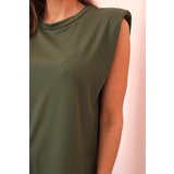 Kesi Włoski Women's set made of viscose with no sleeves and straight trousers khaki | shoptok.hr