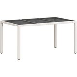  Vrtni stol sa staklenom pločom bijeli 150x90x75 cm poliratan | Eponuda.com