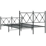 Metalni okvir kreveta uzglavlje i podnožje crni 120x190 cm | shoptok.hr
