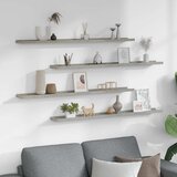  Zidne police 4 kom siva boja betona 100 x 9 x 3 cm | Eponuda.com