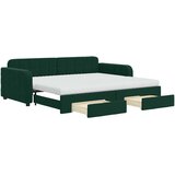  Dnevni krevet na razvlačenje tamnozeleni 90 x 200 cm baršunasti | shoptok.hr