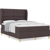 Box Spring Krevet s Madracem u Tamno Smeđoj 160x200 cm Tkanina | shoptok.hr