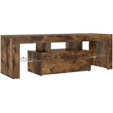  ormarić s LED svjetlima boja dimljenog hrasta 120x35x40 cm | shoptok.hr