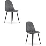  Set 2 ASTI stolice od tamnosivog baršuna | shoptok.hr