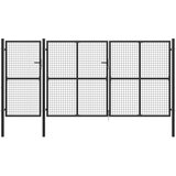 vidaXL Vrtna vrata jeklena 400x150 cm antracitna Cene