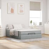 vidaXL Otomanski krevet s madracem svijetlosivi 140x190 cm od tkanine | shoptok.hr