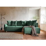 Miuform Zelena sklopiva kutna garnitura od samta (s desnim kutom) Lazy Lukka – | shoptok.hr