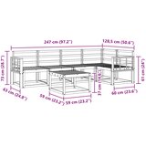  Set vanjskih sofa 6 kom. Bijela Čvrsto drvo akacije | shoptok.hr