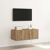 TV omara s LED lučmi artizanalni hrast 80x35x31 cm | Shoptok.si