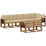 vidaXL Zunanja garnitura za sedenje 8 pcs Naravna in bež Poliester, (5000281492) | Shoptok.si