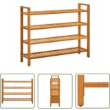 The Living Store Stojalo za čevlje s 4 policami 100x27x80 cm trdna hrastovina - Stojalo Za Čevlje, (21744481) Cene