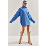Bianco Lucci Women's Ripped Patterned Turtleneck Knitwear Sweater | Shoptok.si
