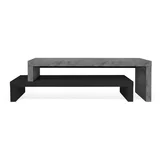 crni dvostruki stalak za TV s detaljima od betona Cliff, 125 x 40 cm