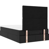 vidaXL Otomanski posteljni okvir z vzmetnico črn 120x190 cm um. usnje | Shoptok.si
