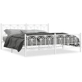  Metalni okvir kreveta uzglavlje i podnožje bijeli 193x203 cm | shoptok.hr
