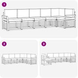  Set vanjskih sofa 6 pcs Bijela i bež 308 x 130,5 x 73 cm | shoptok.hr