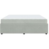 vidaXL Posteljni okvir z vzmetnico Svetlo siva 200 x 200 cm Žamet | Shoptok.si