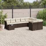 vidaXL 10-dijelni set vrtnih sofa od poliratana s jastucima smeđi | shoptok.hr