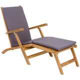 PREKLOPNA ležaljka s jastučićem Tamnosiva Čvrsto teak drvo | shoptok.hr