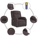  Masažni naslonjač od tkanine tamnosmeđi | shoptok.hr
