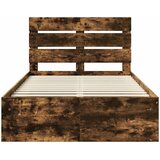  Krevetna konstrukcija s uzglavljem Dimljeni hrast 135 x 190 cm | shoptok.hr