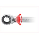 Ks Tools Dvojni obročast ključ z ragljo GEARplus 4 v 1, preklopna izvedba, metrična izvedba, 10 x 19 - 13 x 17 mm | Shoptok.si