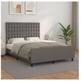  okvir za krevet s uzglavljem sivi 140x190 cm od umjetne kože | shoptok.hr