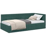  Kutni okvir kreveta Tamnozelena 90 cm x 190 cm Baršun | shoptok.hr