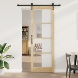 vidaXL Drsna vrata z opremo ORKDAL 83x232 cm, Notranja vrata z steklom ORKDAL 83x232x4 cm trden bor | Shoptok.si
