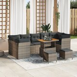 vidaXL 10-dijelni vrtni kauč set s jastucima siva poli ratan akacija | shoptok.hr