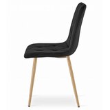Libra stolica od crnog baršuna s nogama od drveta x 4 | shoptok.hr