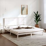  Okvir za krevet od masivnog drva bijeli 150 x 200 cm 5FT King | shoptok.hr