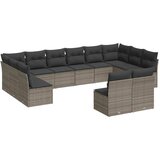  The Living Store Vrtna sedežna garnitura 12-delna z blazinami siva poli ratan - Vrtna Sedežna Garniture, (21443663) | Shoptok.si