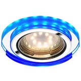 Candellux SSU-23 ch/tr+bl GU10 50W+LED smd 230V plava 2 1W hromviseća svetiljka sa usmerenom svetlošću okruglo staklo prozirno cene