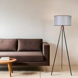 Opviq Fısco tripod siyah lambader silindir Hasır gri abajurlu blackgrey floor lamp